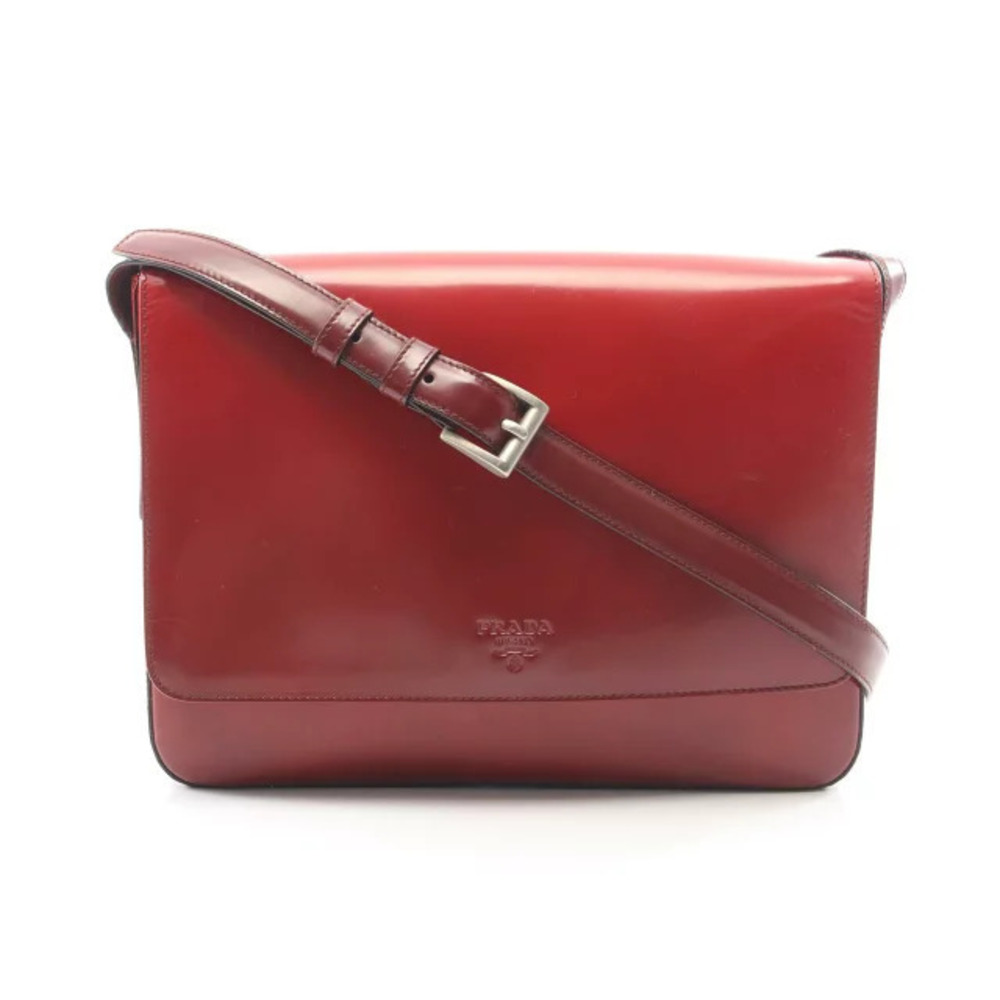 Prada Shoulder Bag Leather Bordeaux Purple